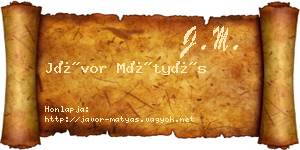 Jávor Mátyás névjegykártya